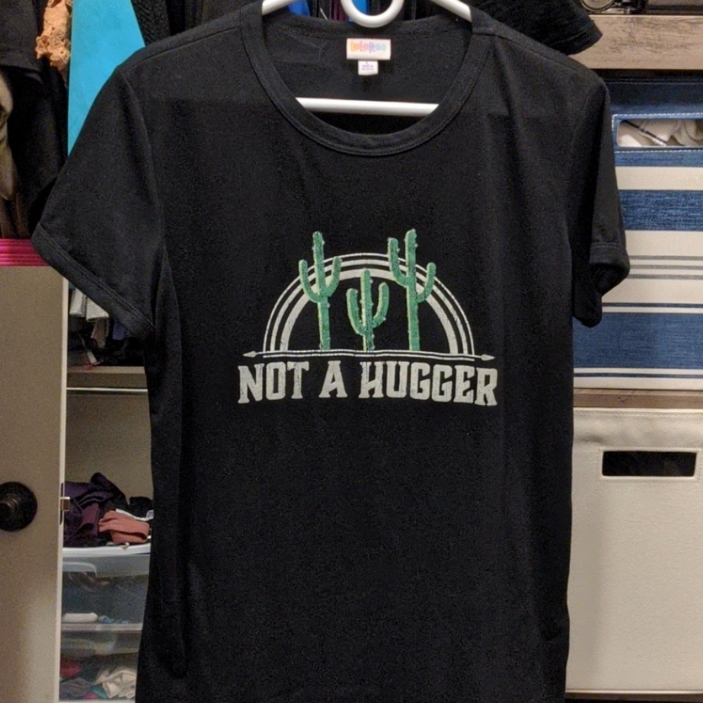 Not a Hugger black shirt